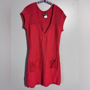Red knit dress super cute and simple. Brand is hooked up size large.